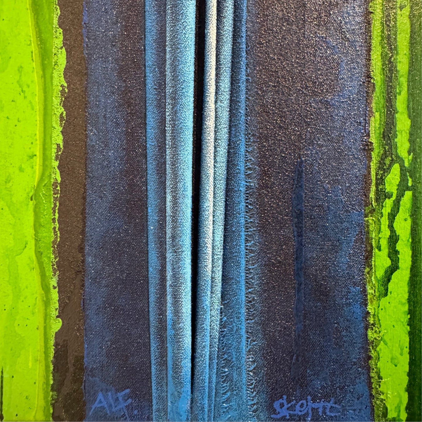 Lotus bleu lézardant à la bougie