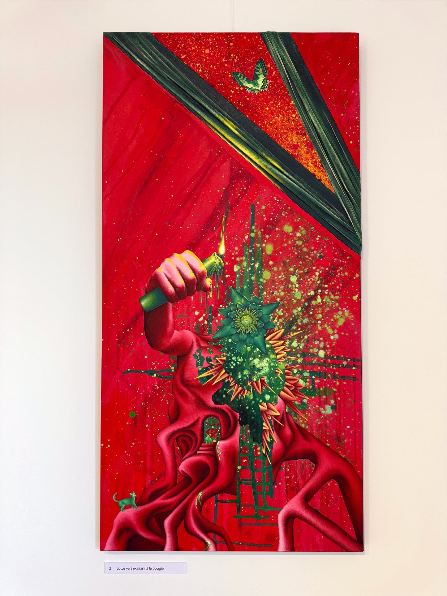 Lotus vert exaltant à la bougie