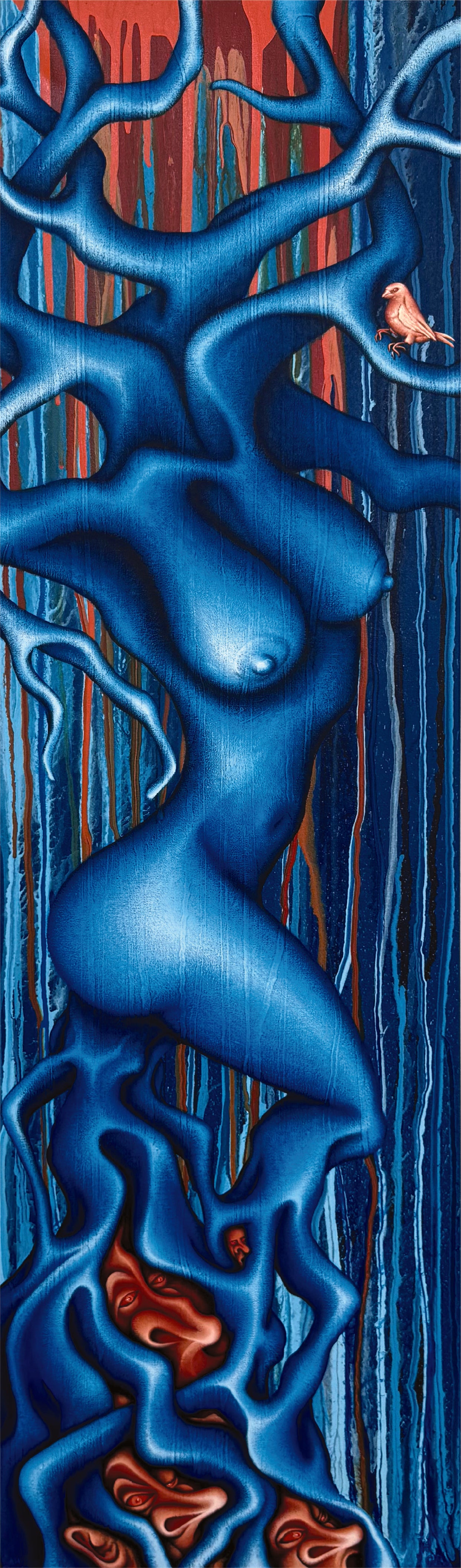 Arbre femme bleu