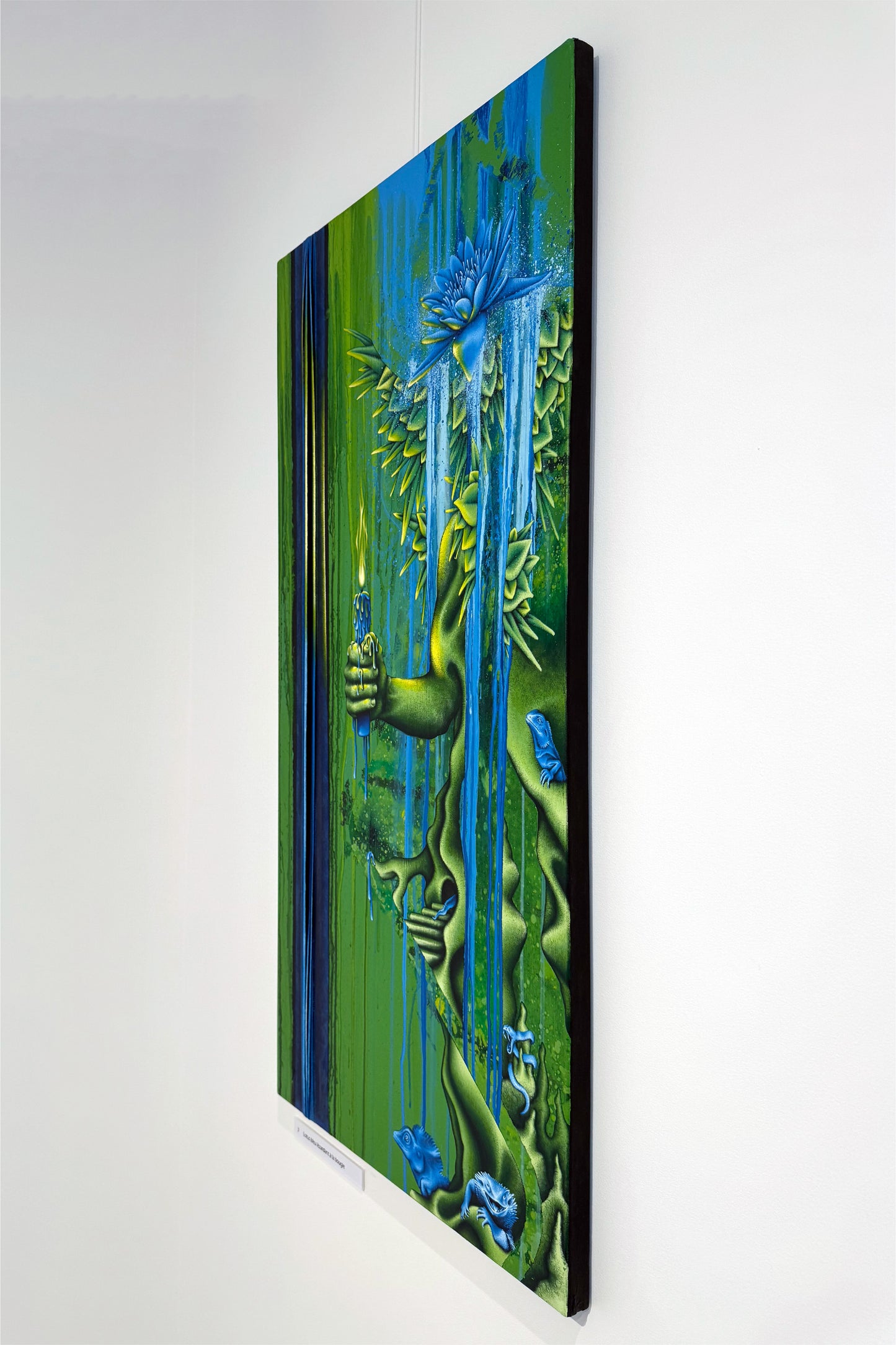 Lotus bleu lézardant à la bougie