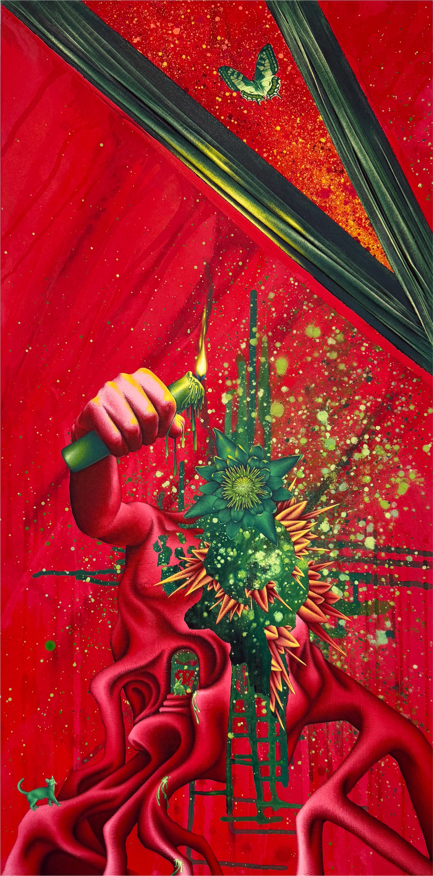 Lotus vert exaltant à la bougie