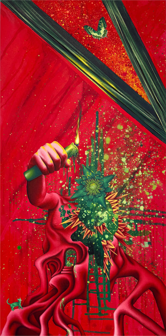 Lotus vert exaltant à la bougie